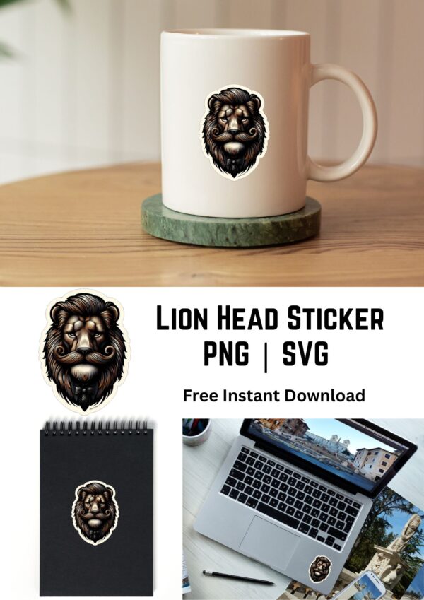 Lion Head Sticker -Instant Download